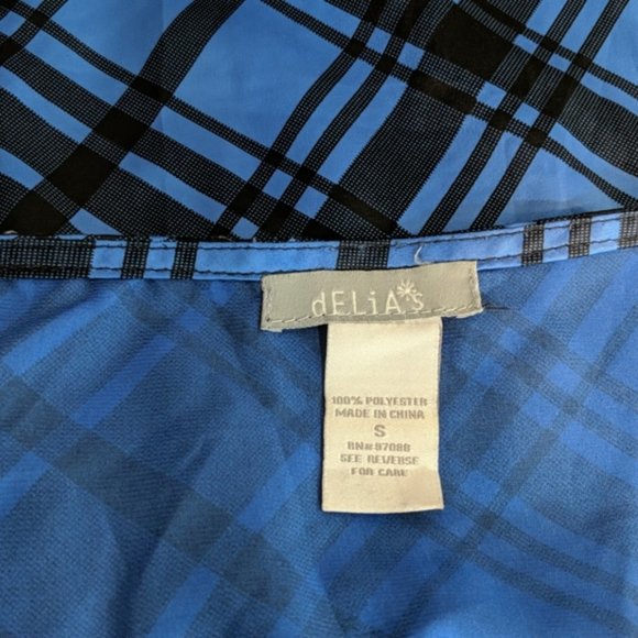 Delia's vintage blue and black plaid slinky dress - Picture 8 of 9
